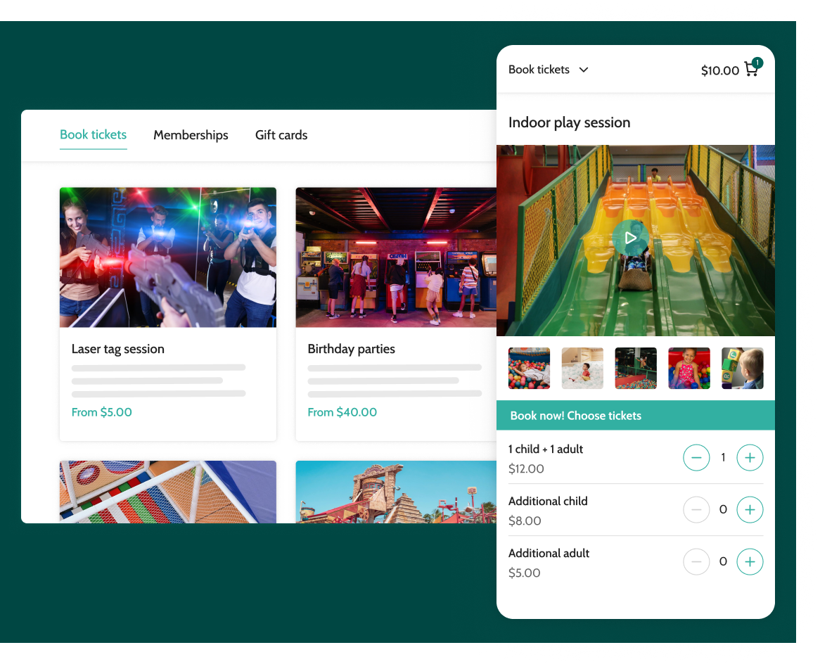 Online view of the family entertainment ticketing software
